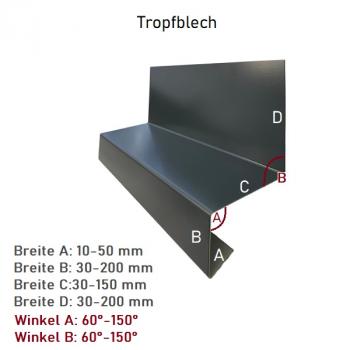 Tropfblech Dachprofil aus Alu, VA oder Stahl